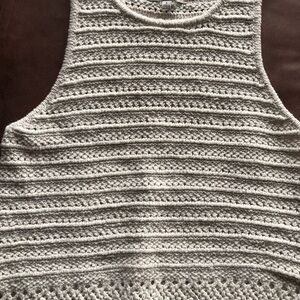 Madewell Cream Open-Knit Cropped Tank
